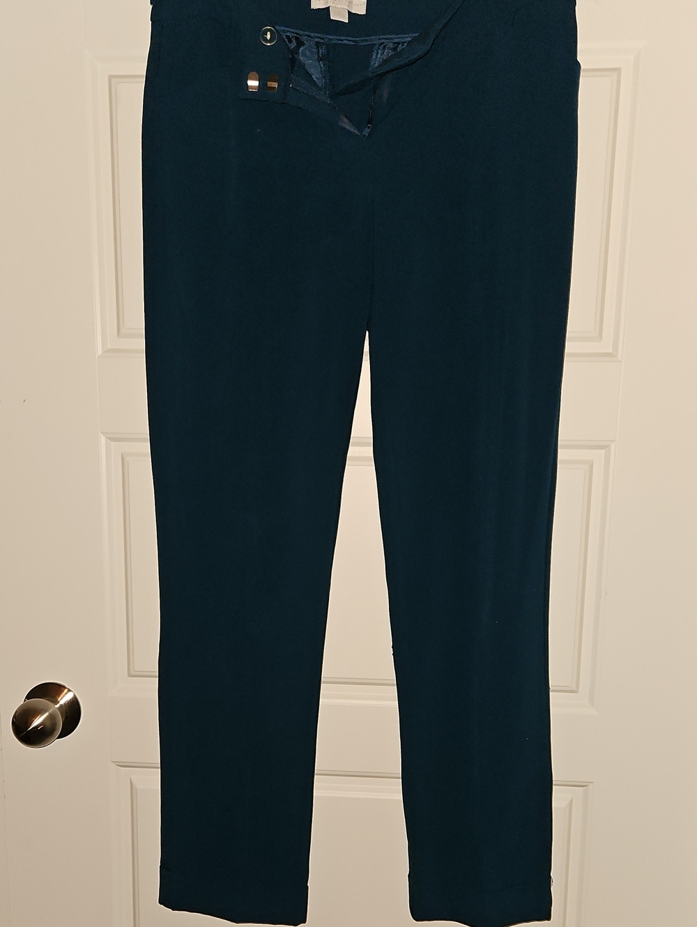 New York & Company Women's Teal Straight Dress Pants
